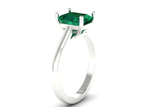324 Womens ring with a rectangle stone 3DM STL 3D Print Model