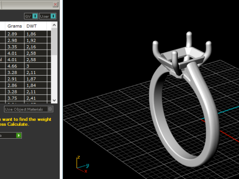 324 Womens ring with a rectangle stone 3DM STL 3D Baskı Modeli