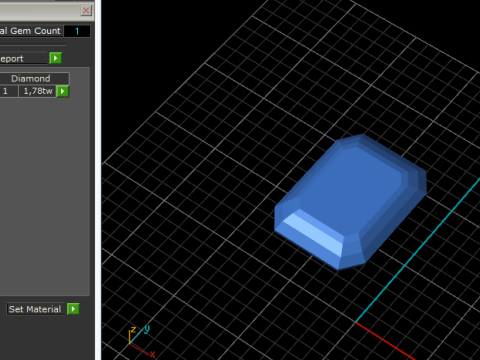 324 Womens ring with a rectangle stone 3DM STL 3D Baskı Modeli