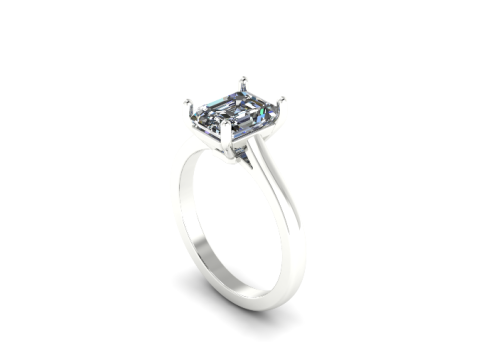 324 Womens ring with a rectangle stone 3DM STL 3D Baskı Modeli