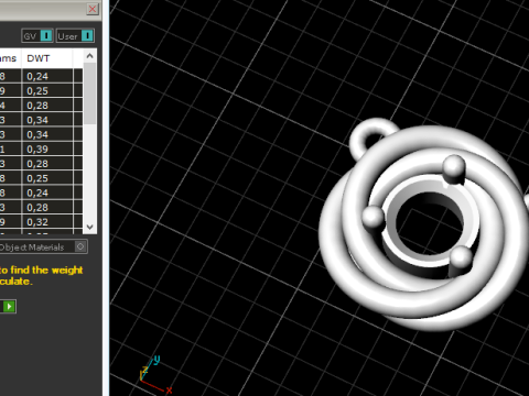325 Pendant with stone 3DM STL 3D Print Model