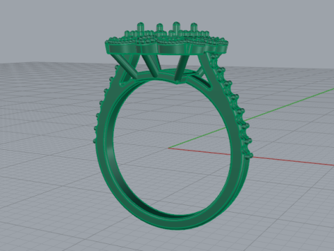 329 Womens ring with stones 3DM STL Modelo de Impressão 3D