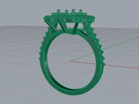 329 Womens ring with stones 3DM STL 3D Print Model