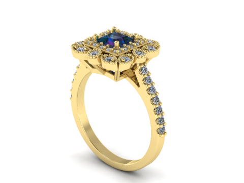 329 Womens ring with stones 3DM STL Modelo de Impressão 3D