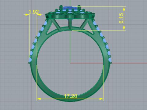 329 Womens ring with stones 3DM STL Modelo de Impressão 3D
