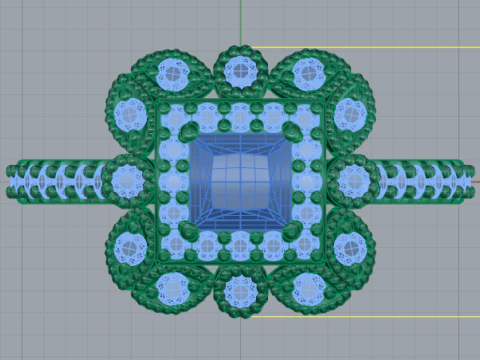 329 Womens ring with stones 3DM STL 3D Print Model