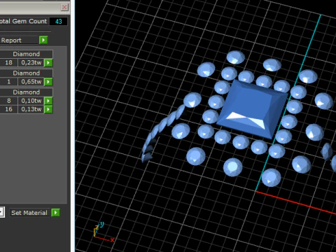 329 Womens ring with stones 3DM STL 3D Print Model