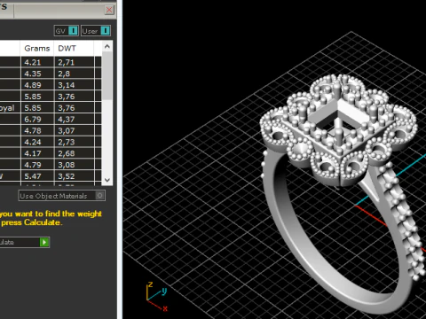 329 Womens ring with stones 3DM STL 3D Print Model