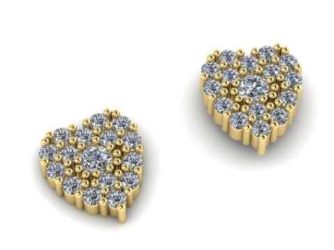 331 Heart shaped earrings 3DM STL 3D Print Model