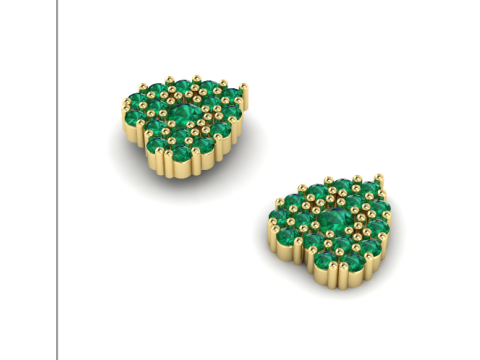 331 Heart shaped earrings 3DM STL 3D Print Model