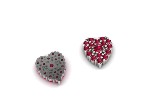 331 Heart shaped earrings 3DM STL 3D Print Model