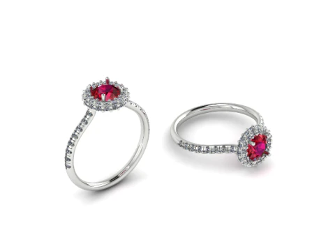 334 Womens ring with stones 3DM STL 3D Print Model