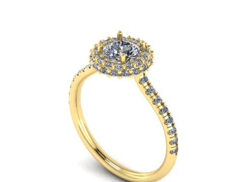 334 Womens ring with stones 3DM STL 3D Print Model