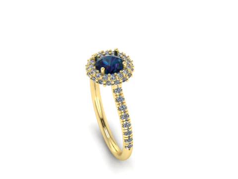 334 Womens ring with stones 3DM STL 3D Print Model