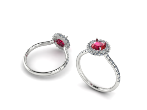334 Womens ring with stones 3DM STL 3D 프린트 모델