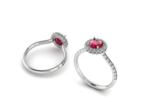 334 Womens ring with stones 3DM STL 3D Print Model