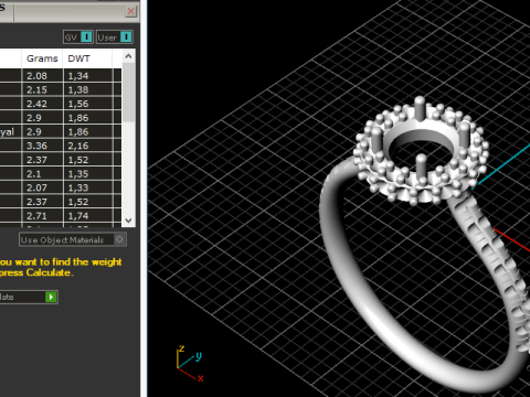334 Womens ring with stones 3DM STL 3D 프린트 모델