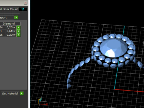 334 Womens ring with stones 3DM STL 3D Print Model
