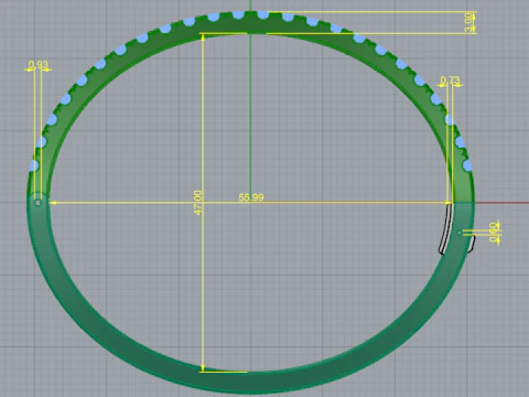 340 Bracelet with stones 3D Print Model