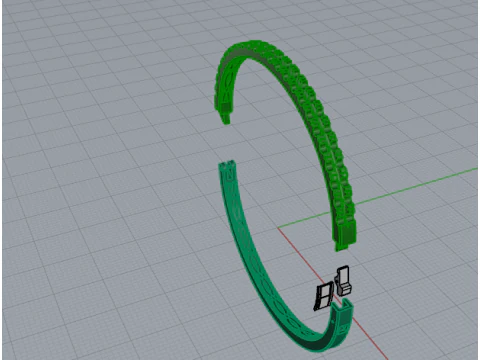 340 Bracelet with stones 3D Print Model