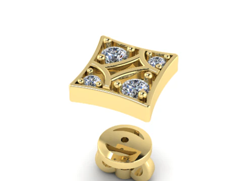 343 Earrings 3D Print Model