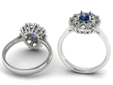 348 Ring with hearts 3D Print Model