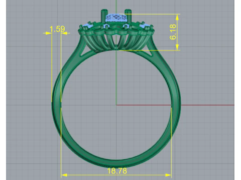 348 Ring with hearts 3D Print Model