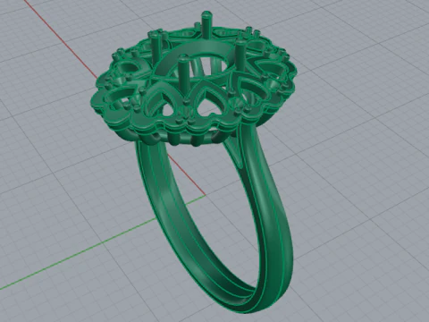 348 Ring with hearts 3D Print Model