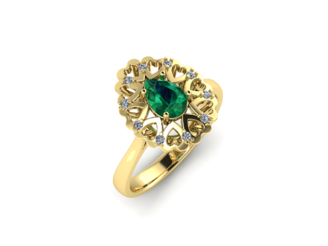348 Ring with hearts Modelo de Impressão 3D