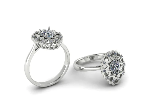 348 Ring with hearts 3D Print Model