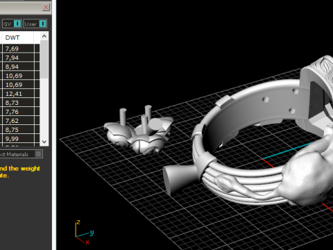 352 Ring with lion and flowers Modelo de Impressão 3D
