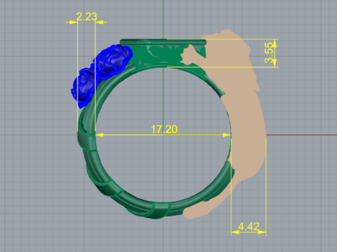 352 Ring with lion and flowers Modelo de Impressão 3D