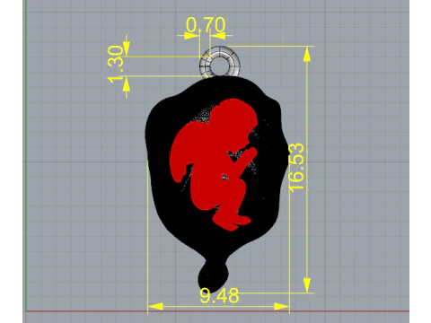 353 Pendant baby 3D Print Model