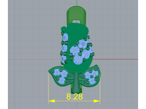 354 Earrings flower Model Cetak 3D