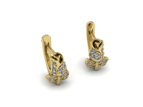 354 Earrings flower 3D Print Model