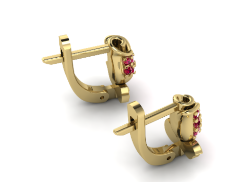 354 Earrings flower Model Cetak 3D