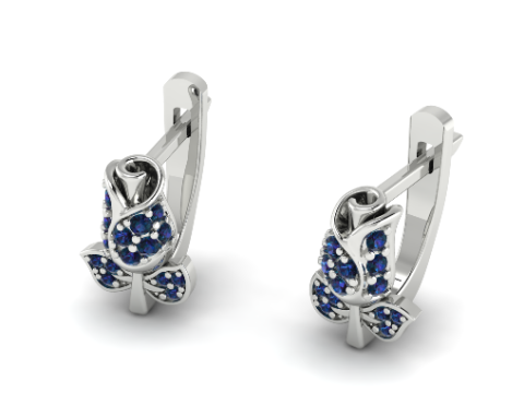 354 Earrings flower Modelo de impresión 3D