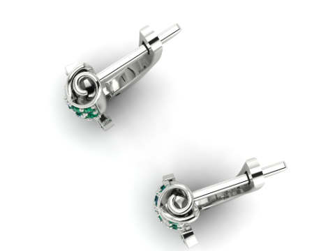 354 Earrings flower Model Cetak 3D
