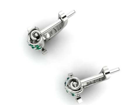 354 Earrings flower 3D Print Model