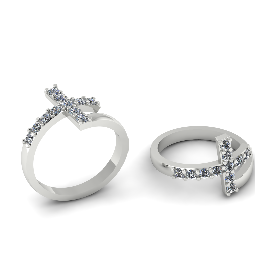 355 Ring with a cross 3D Baskı Modeli .c4d .max .obj .3ds .fbx .stl .blend