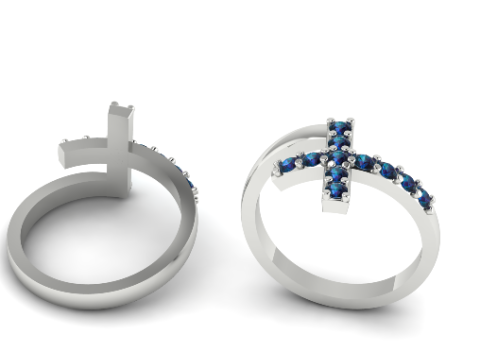 355 Ring with a cross 3D Baskı Modeli