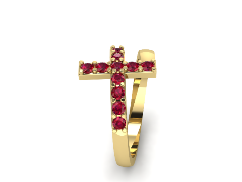 355 Ring with a cross 3D Baskı Modeli