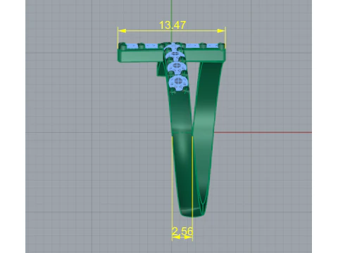 355 Ring with a cross 3D Print Model