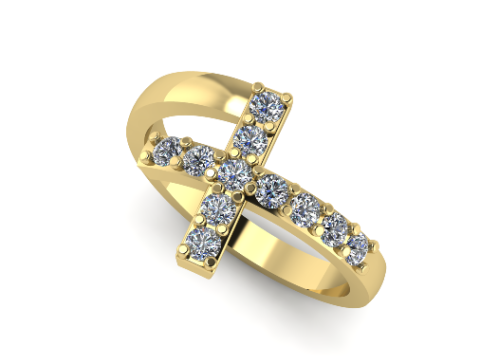 355 Ring with a cross 3D Baskı Modeli