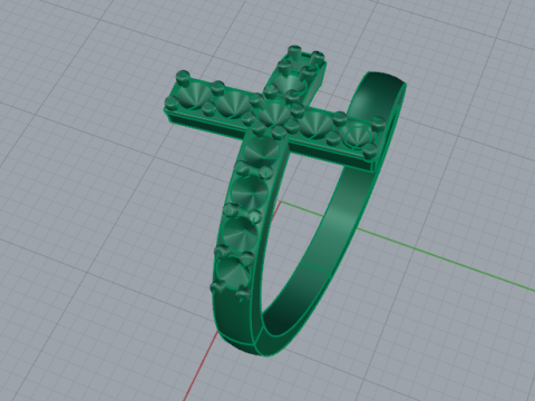 355 Ring with a cross 3D Baskı Modeli