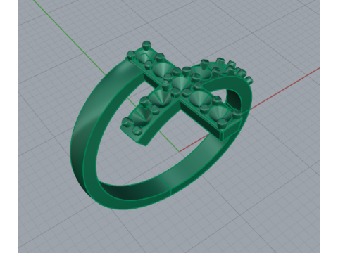 355 Ring with a cross 3D Baskı Modeli