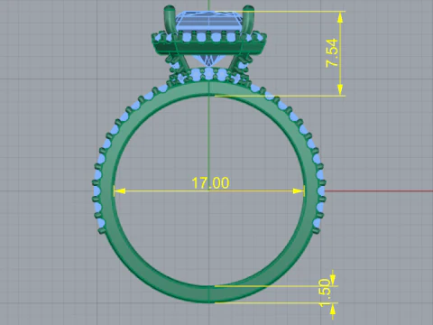 360 Ring with stones 3D Print Model