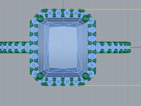 360 Ring with stones 3D Print Model