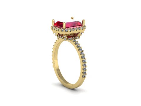 360 Ring with stones 3D Print Model