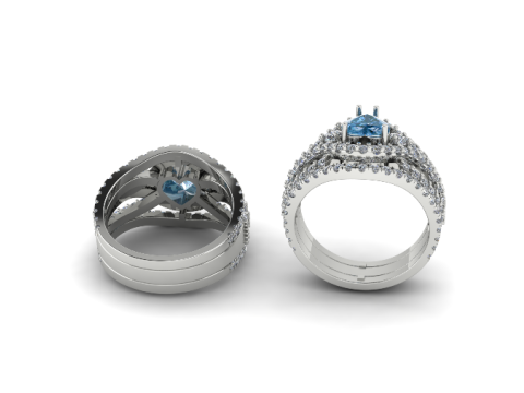 361 Ring with a stone in the shape of a heart 3D Print Model